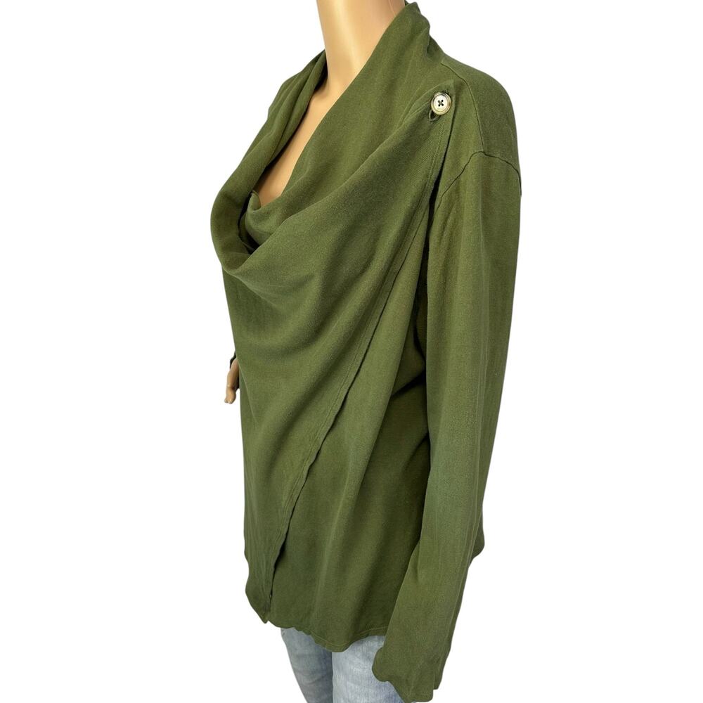 J. Crew Wrap Cardigan Sweatshirt Deep Moss Green AP849 Size L - Picture 5 of 12